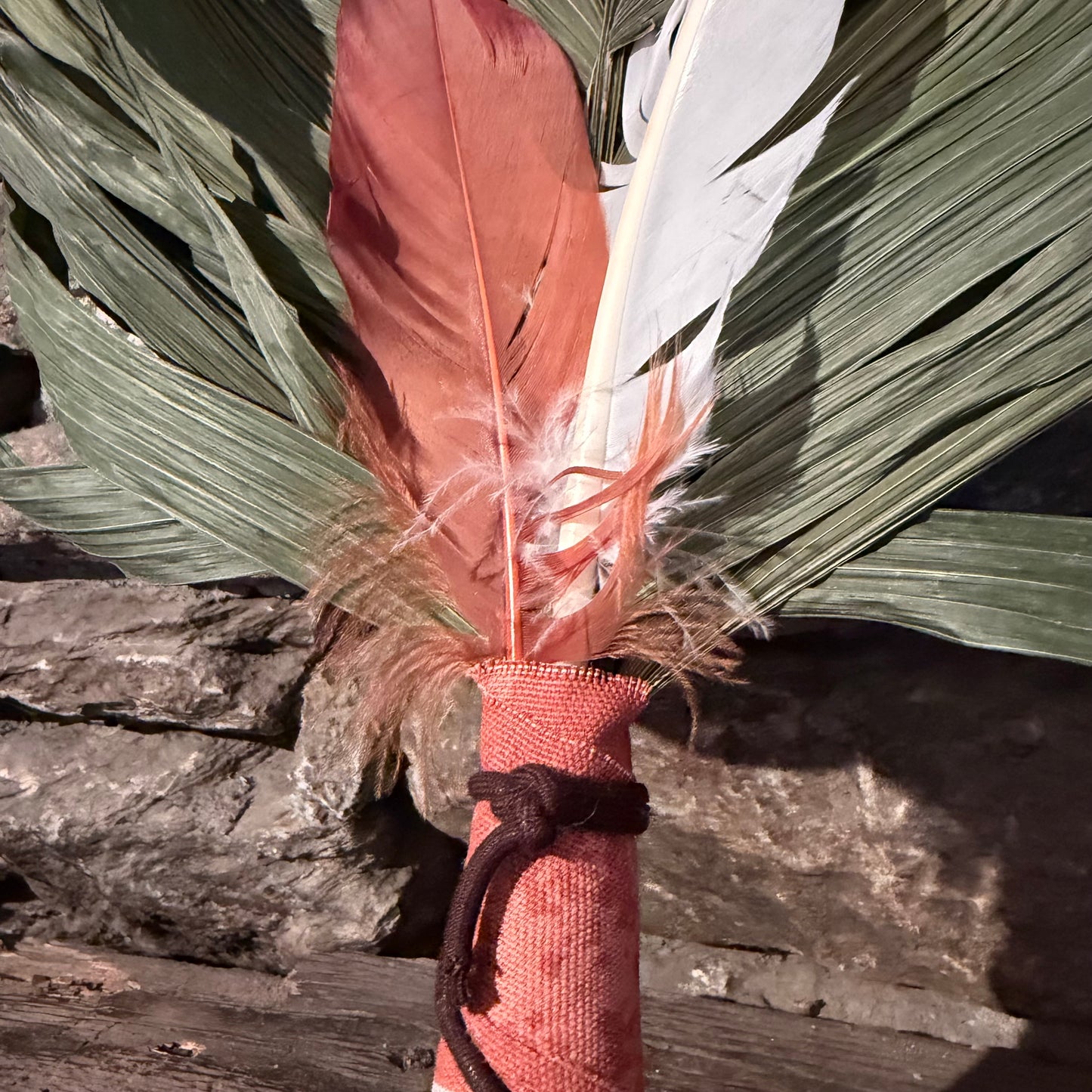 Commodire Palm Chakapa 25" Orange & White with Brown Cord