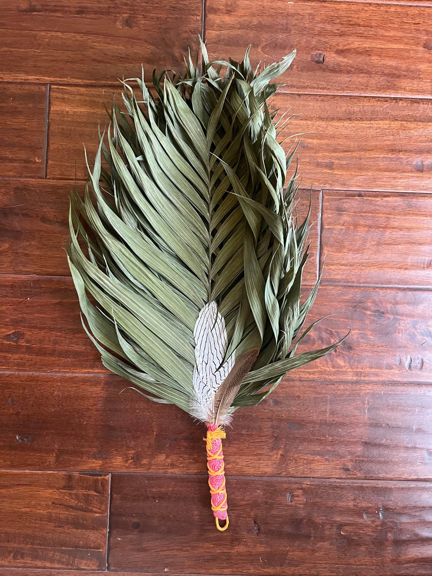 Commodore Palm Chakapa 25" Red Fabric with Mustard Cord