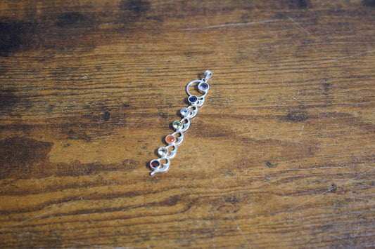 Sterling Silver DNA Strand Pendant 3"