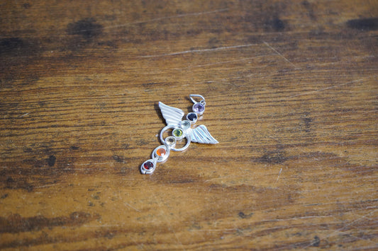 Sterling Silver Caduceus Pendant 3"