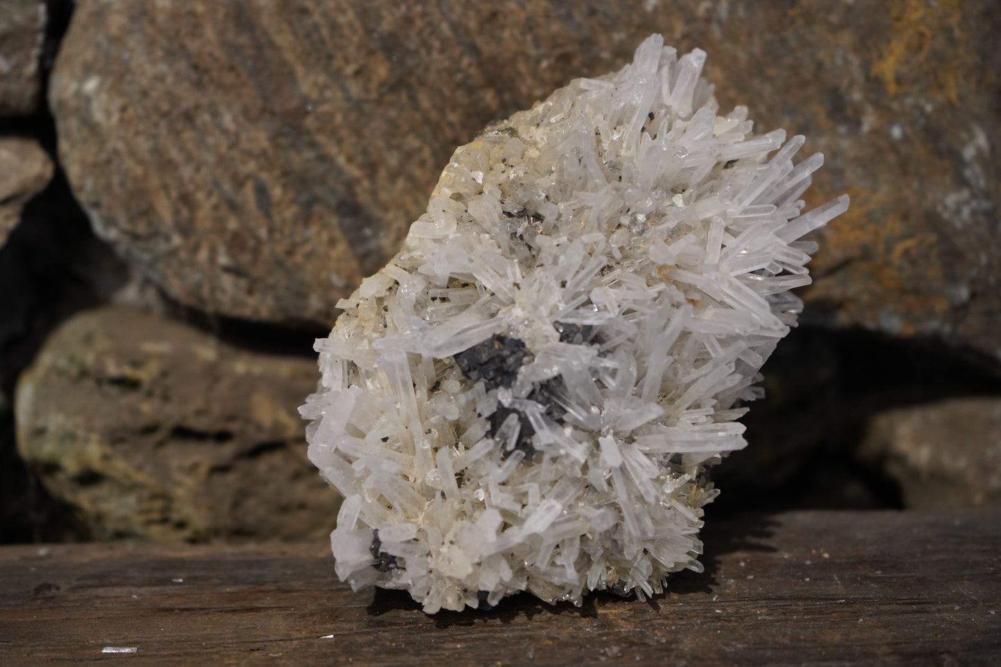 Clear Graphite Quartz Cluster 2 lb 4.2 oz