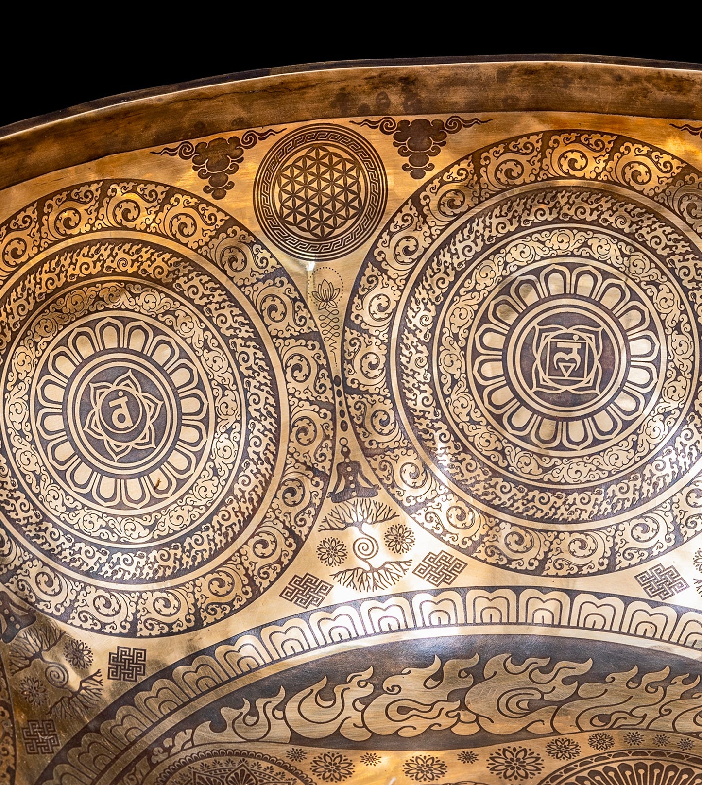 Tibetan Etched Grounding Foot Bowl G1 49Hz (NCP) 20" FB16275