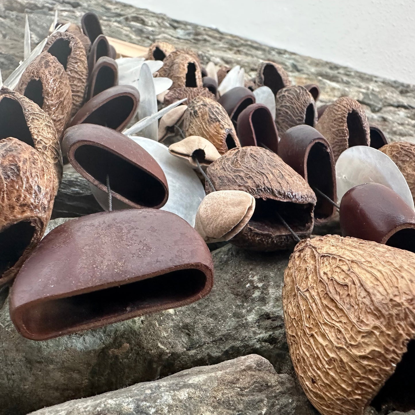 Mixed Seed Rattle with Pangi, Kenari, Bendo, and Flat Shells