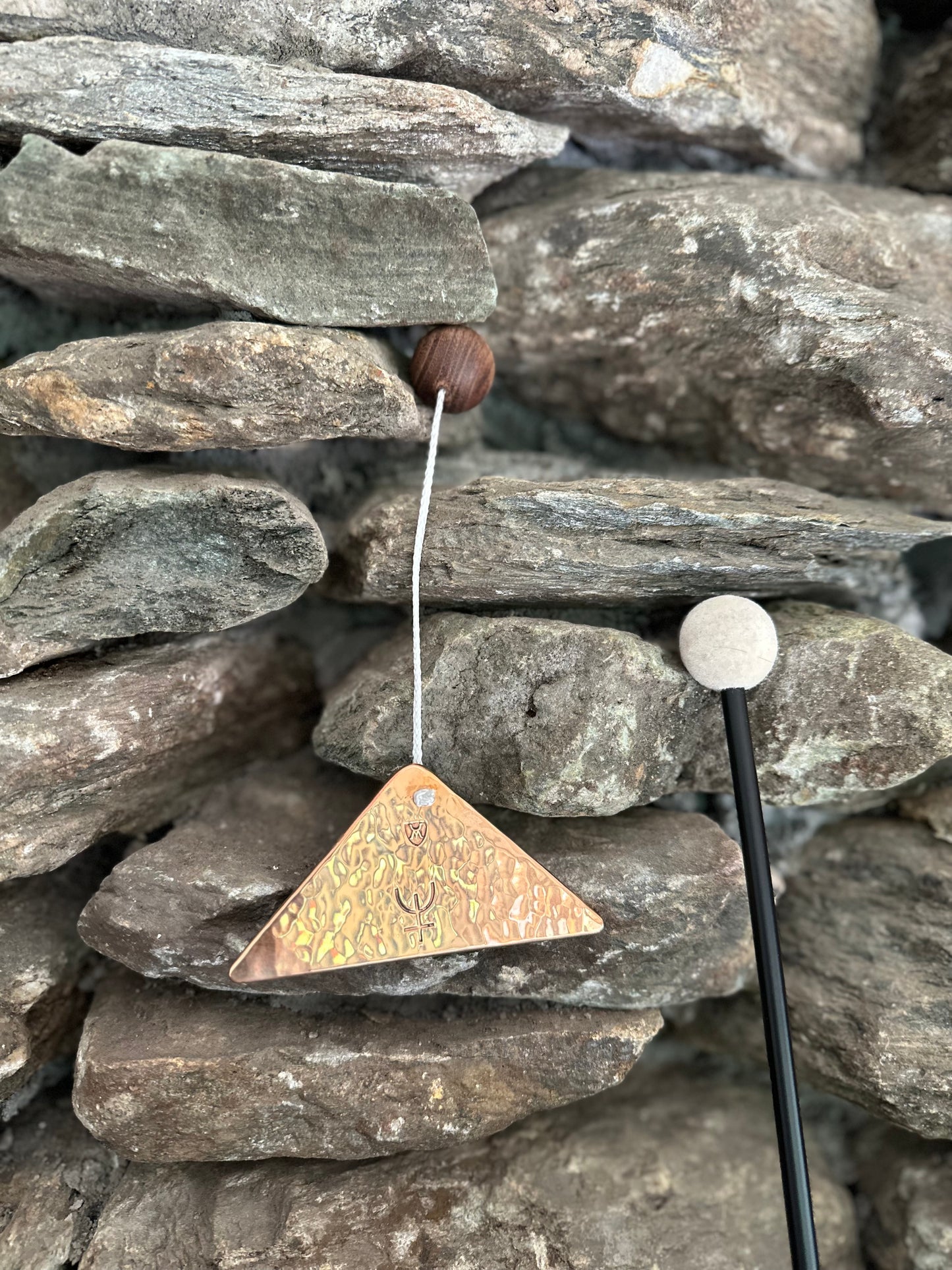 Neptune Polished Bronze Trigon by Martin Bläse with Mallet