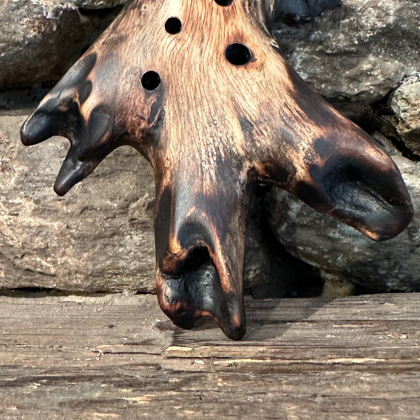 B-Aeolian 432Hz Teak Root Ocarina 8"