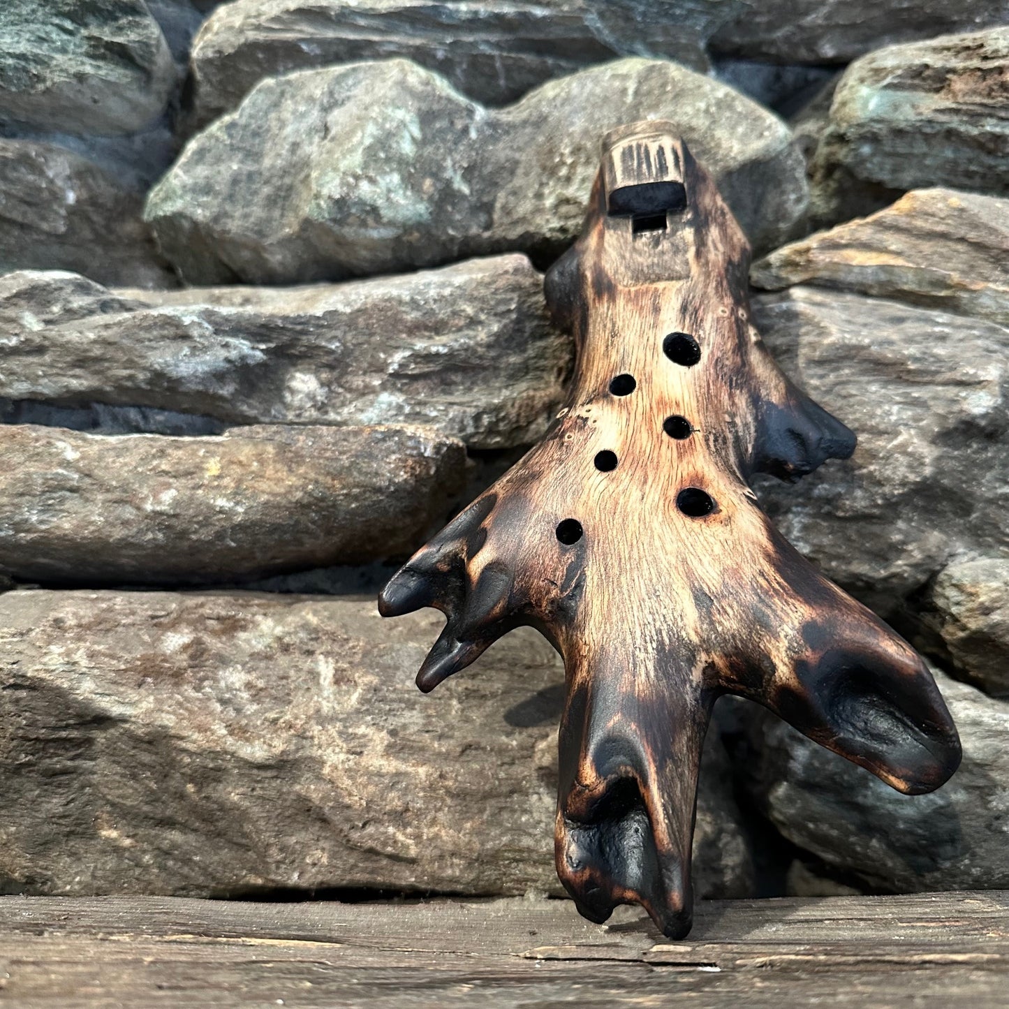 B-Aeolian 432Hz Teak Root Ocarina 8"