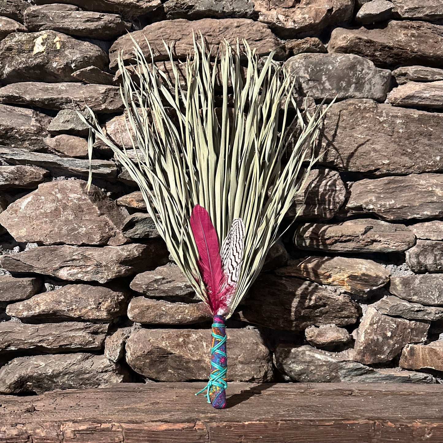 Fan Palm Chakapa 25" Multi-colored Fabric Turquoise Cord