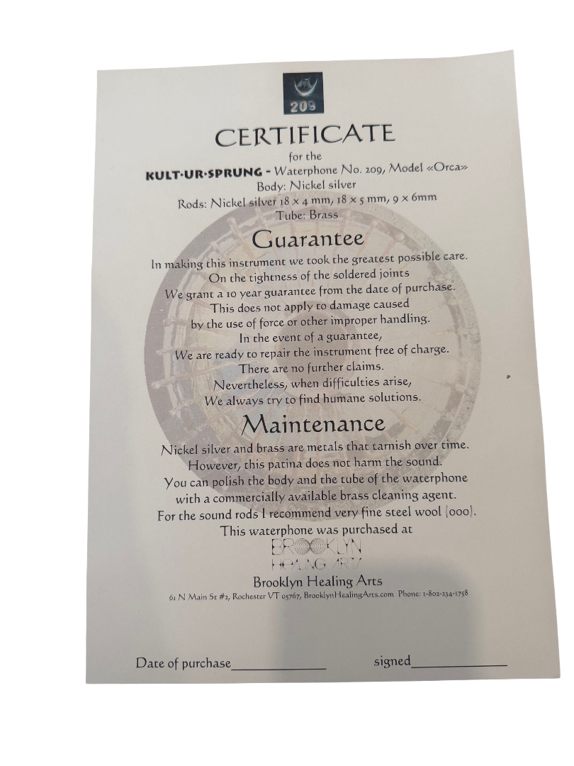 Orca Waterphone in Nickel Silver