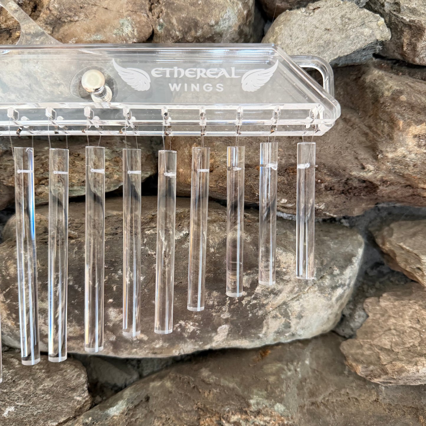 Ethereal Wings 24 Rod Crystal Chimes with Handle