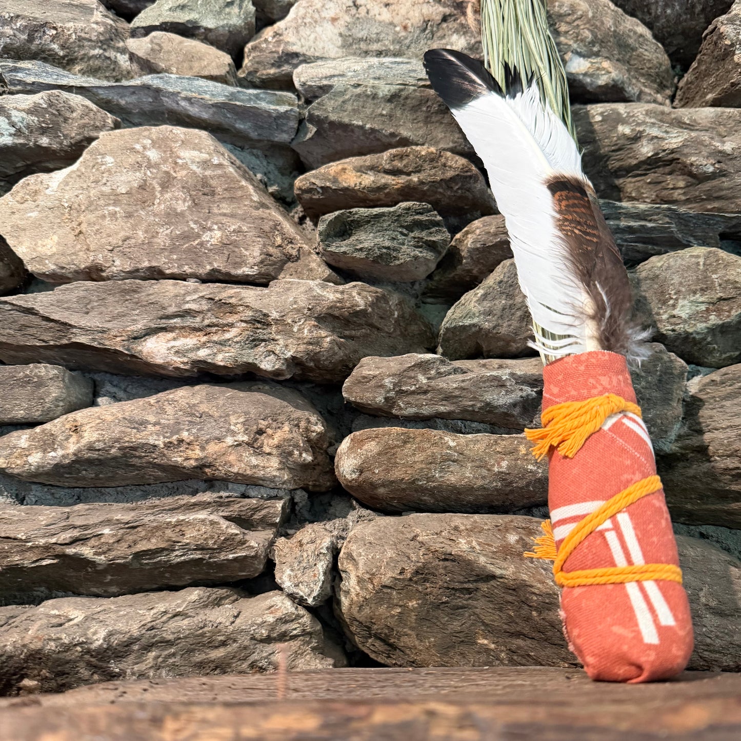 Beargrass Chakapa 19" Orange & White Canvas with Mustard Cord