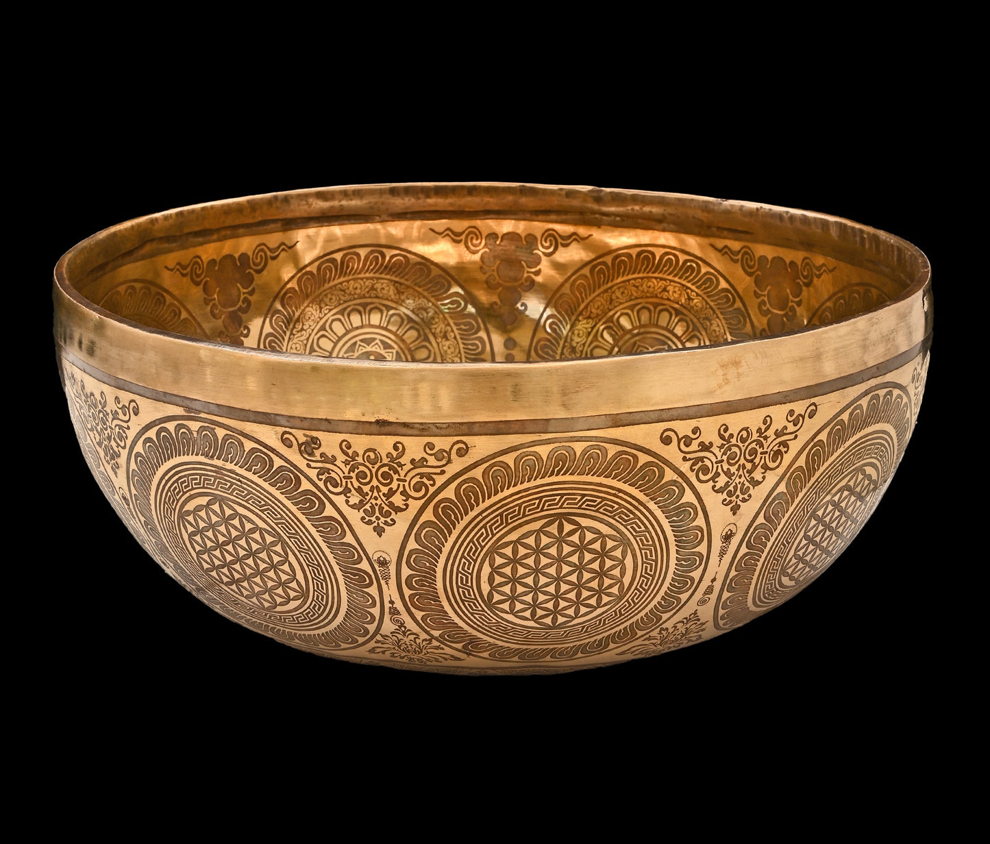 New Etched Jambati Cosmos Jambati Singing Bowl F#2 93Hz 11" N16190