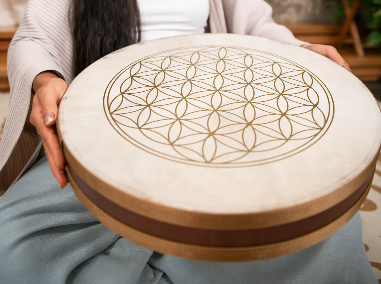 Mienl 16" Flower of Life Ocean Drum