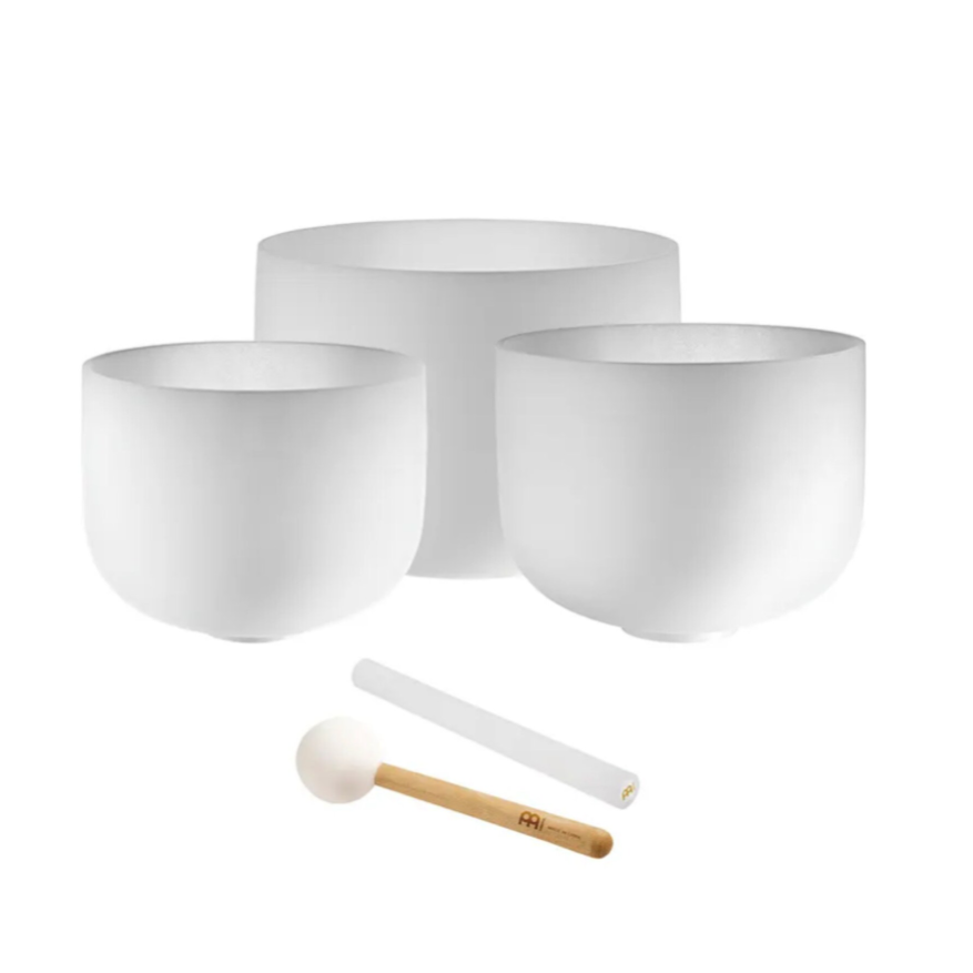 Meinl Sonic Energy 3-Piece Crystal Singing Bowl Set, 432 Hz