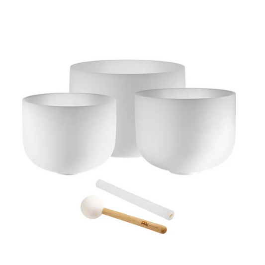 Meinl Sonic Energy 3-Piece Crystal Singing Bowl Set, 432 Hz