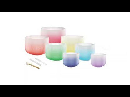 Meinl Crystal Singing Bowl Colour Frosted Chakra 7 Bowl Set, 440 Hz