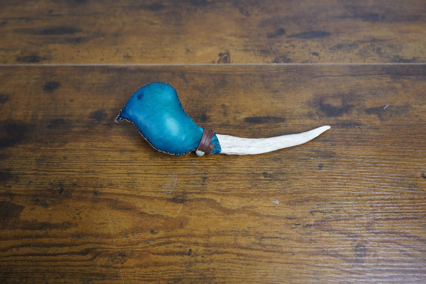 "Turquoise Dream" Antler Rattle 9.5 Inch