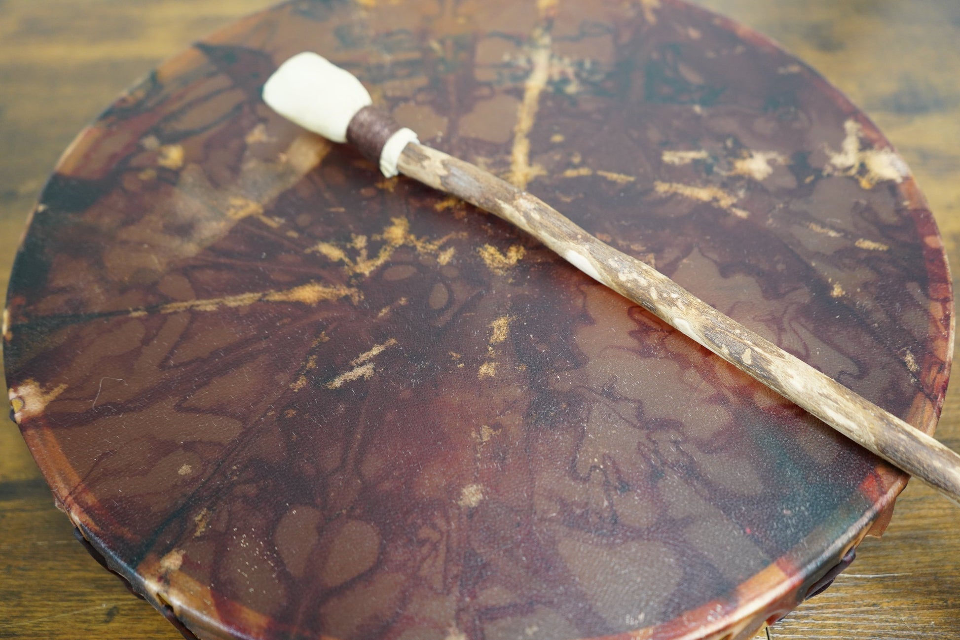 "Evening Rain" 16" Hand Drum with Beater