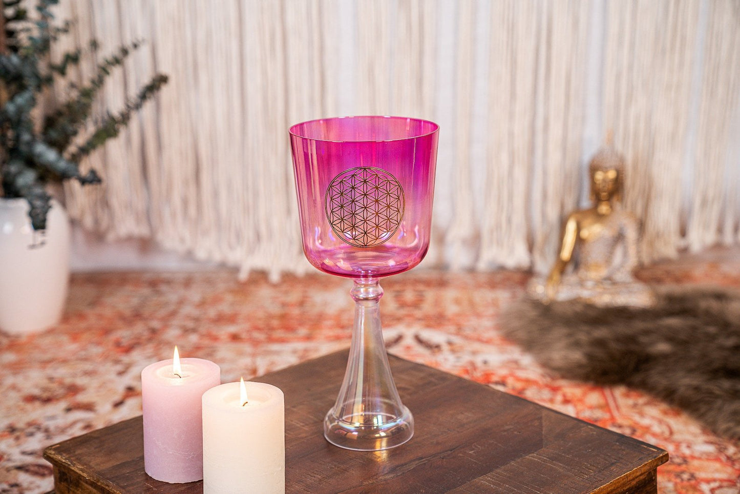 Meinl Pink Singing Crystal Chalice, 6", F Note, Heart Chakra, 440htz
