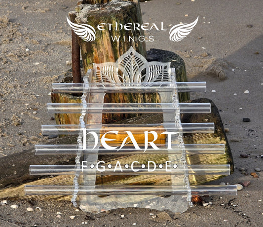 Ethereal Wings 6 Note Heart Crystal Harp ~ F