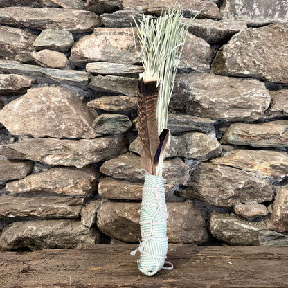 Bear Grass Chakapa 19" Turquoise & Grey with Grey Cord