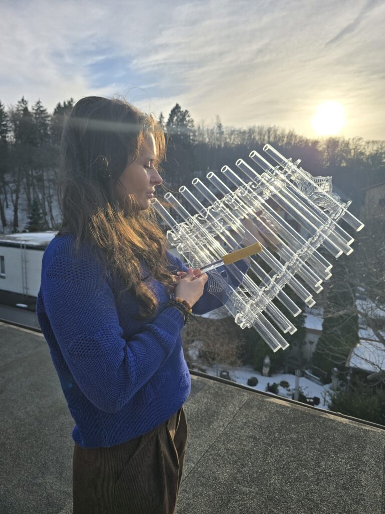 Double Chromatic Compact Crystal Harp 15 Notes