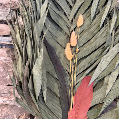 Commodore Palm Chakapa 25" With Rooster and Yellow Lagarus