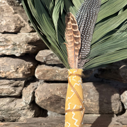 Commodire Palm Chakapa 25" Yellow & White with Tan Cord