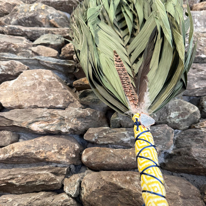 Commodore Palm Chakapa 25" With Rooster and Blue Celestite