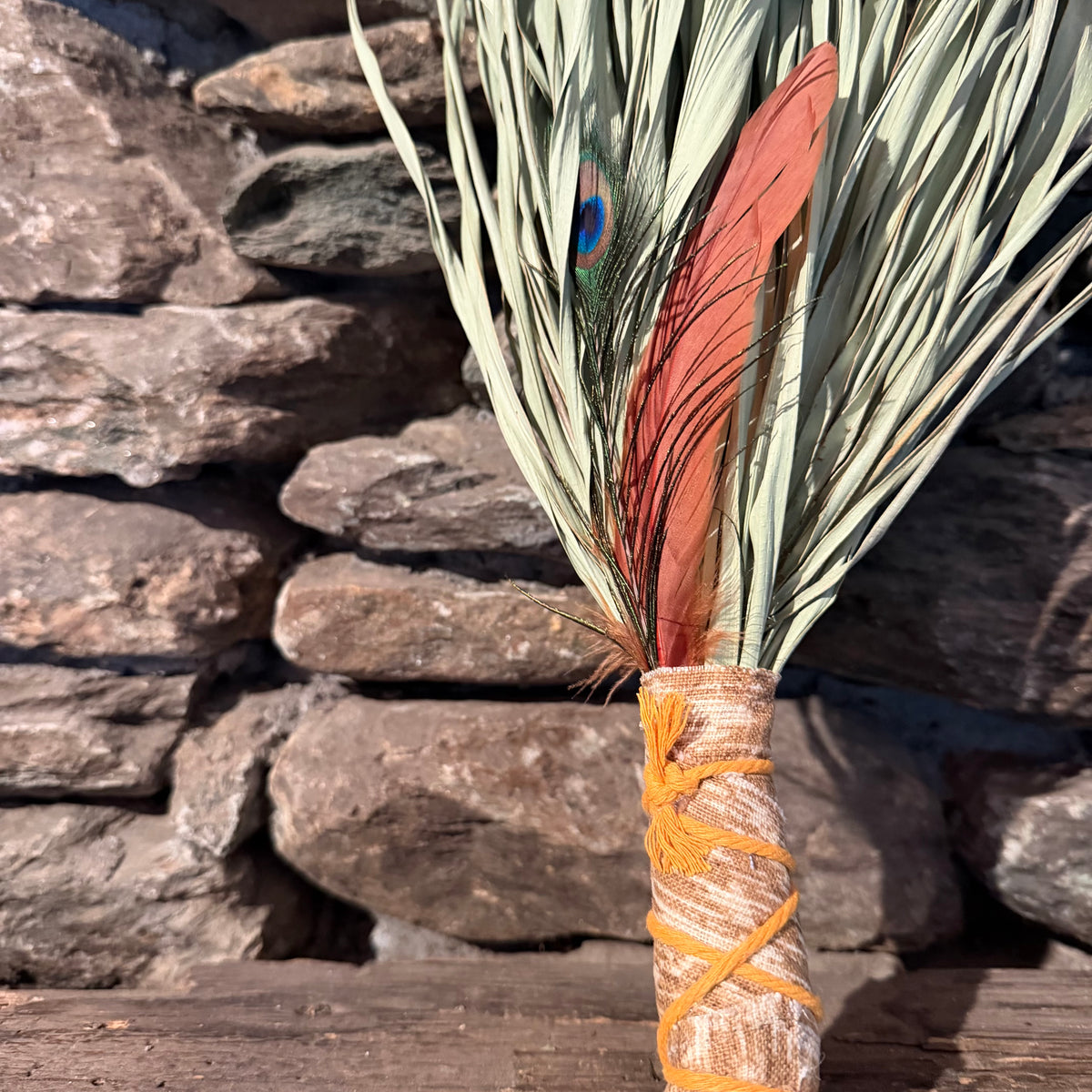 Fan Palm Chakapa 20" Tan with Mustard Cord Chakapa