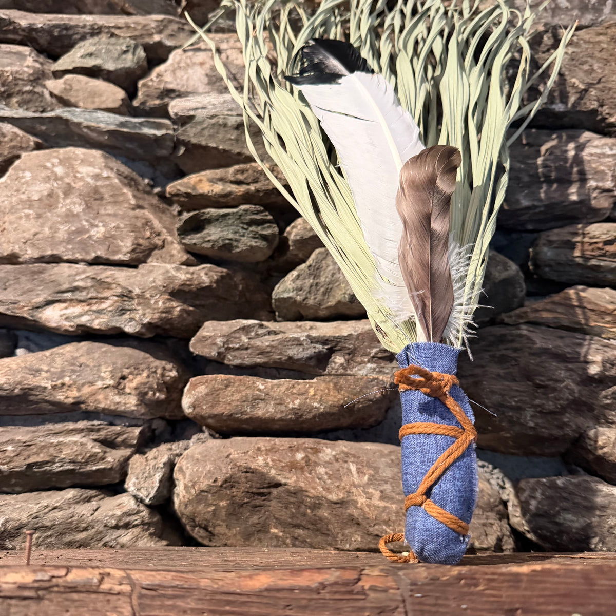 Fan Palm Chakapa 20" Blue with Tan Cord Chakapa