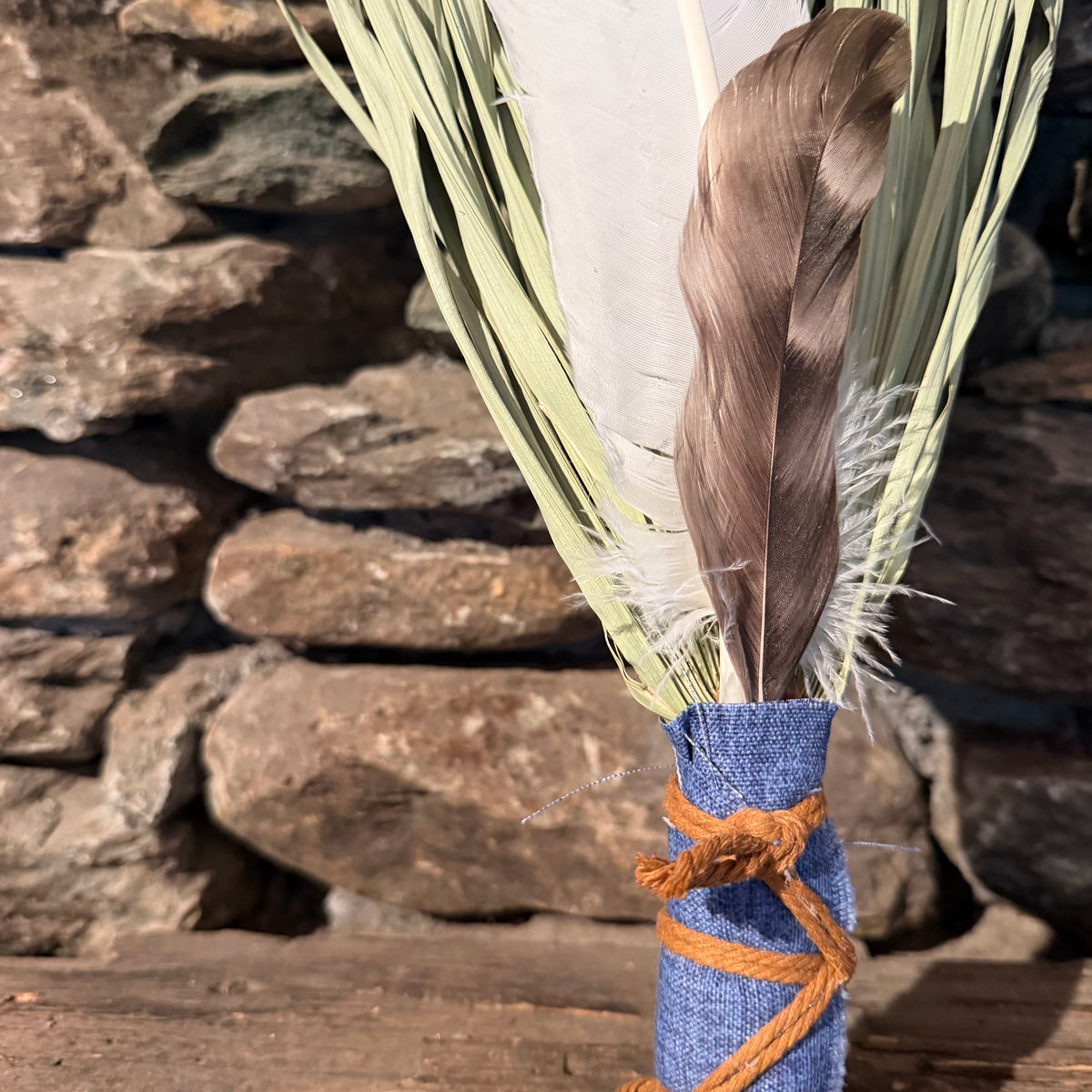 Fan Palm Chakapa 20" Blue with Tan Cord Chakapa