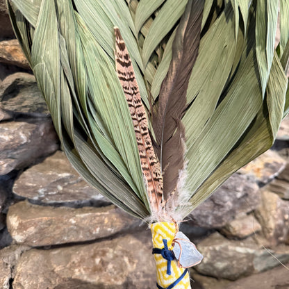 Commodore Palm Chakapa 25" With Rooster and Blue Celestite