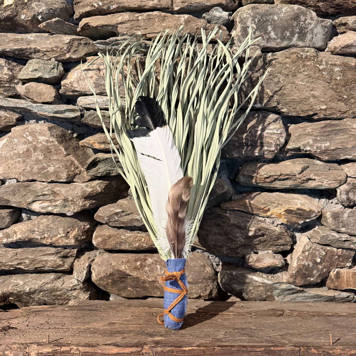 Fan Palm Chakapa 20" Blue with Tan Cord Chakapa