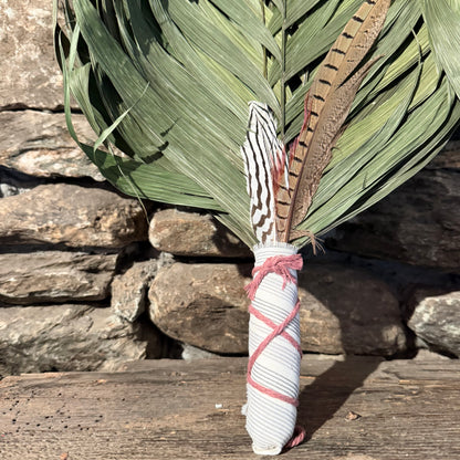 Commodire Palm Chakapa 25" Cream & Gery with Mauve Cord
