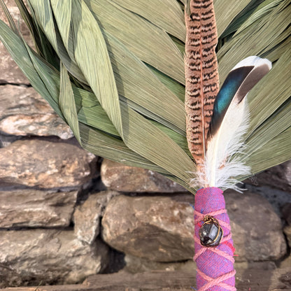 Commodore Palm Chakapa 25" With Pheasant and Pyrope Garnet