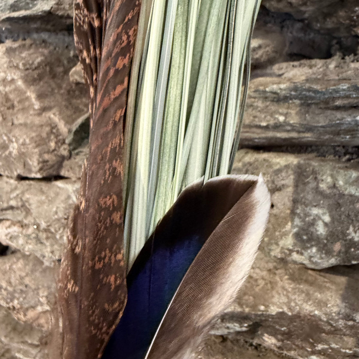 Bear Grass Chakapa 19" Turquoise & Grey with Grey Cord
