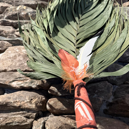 Commodire Palm Chakapa 25" Orange & White with Brown Cord