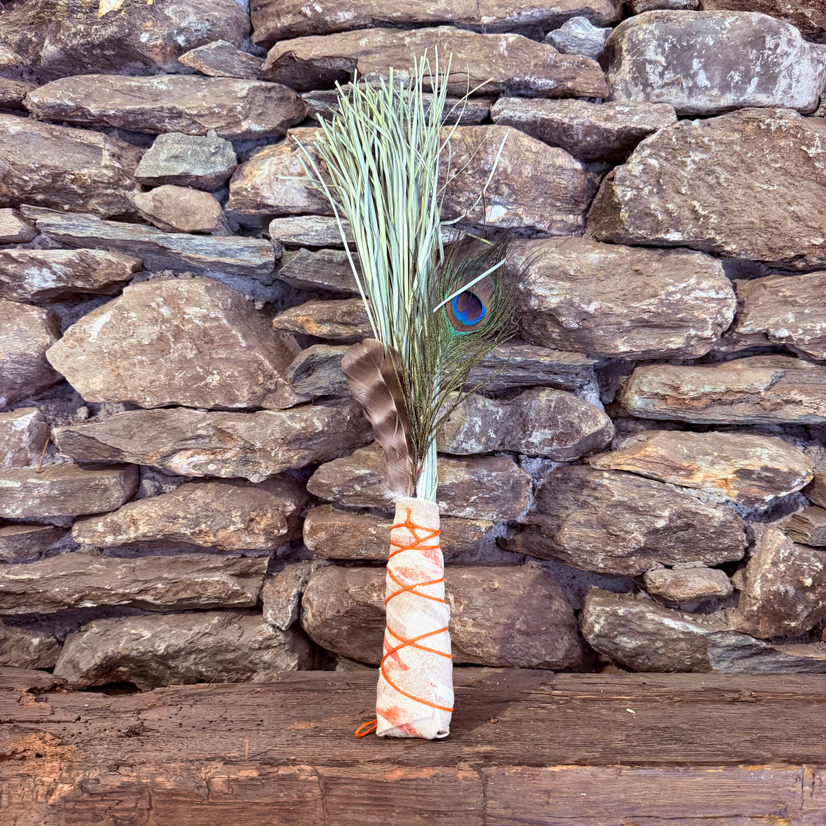 Bear Grass Chakapa 19" Orange & Tan with Orange Cord