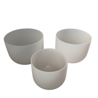 C-D-F Frosted Singing Bowl Triad Set with Bag