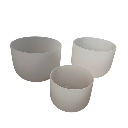C-D-G Frosted Singing Bowl Triad Set with Bag