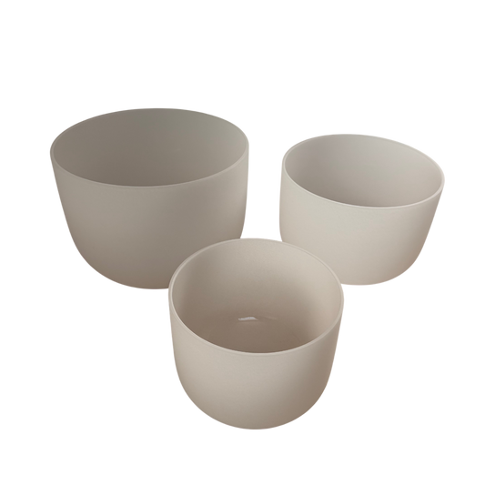 C-E-G Frosted Singing Bowl Triad Set with Bag