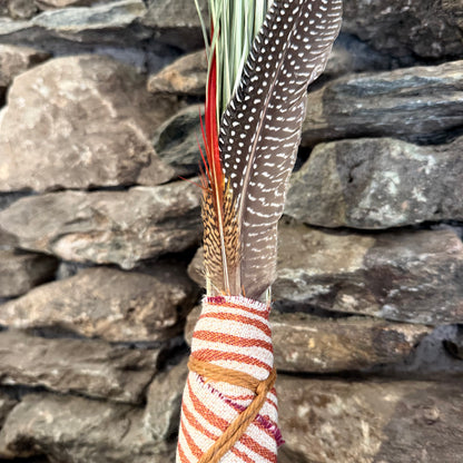 Bear Grass Chakapa 19" Orange & Cream with Tan Cord