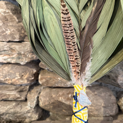 Commodore Palm Chakapa 25" With Rooster and Blue Celestite