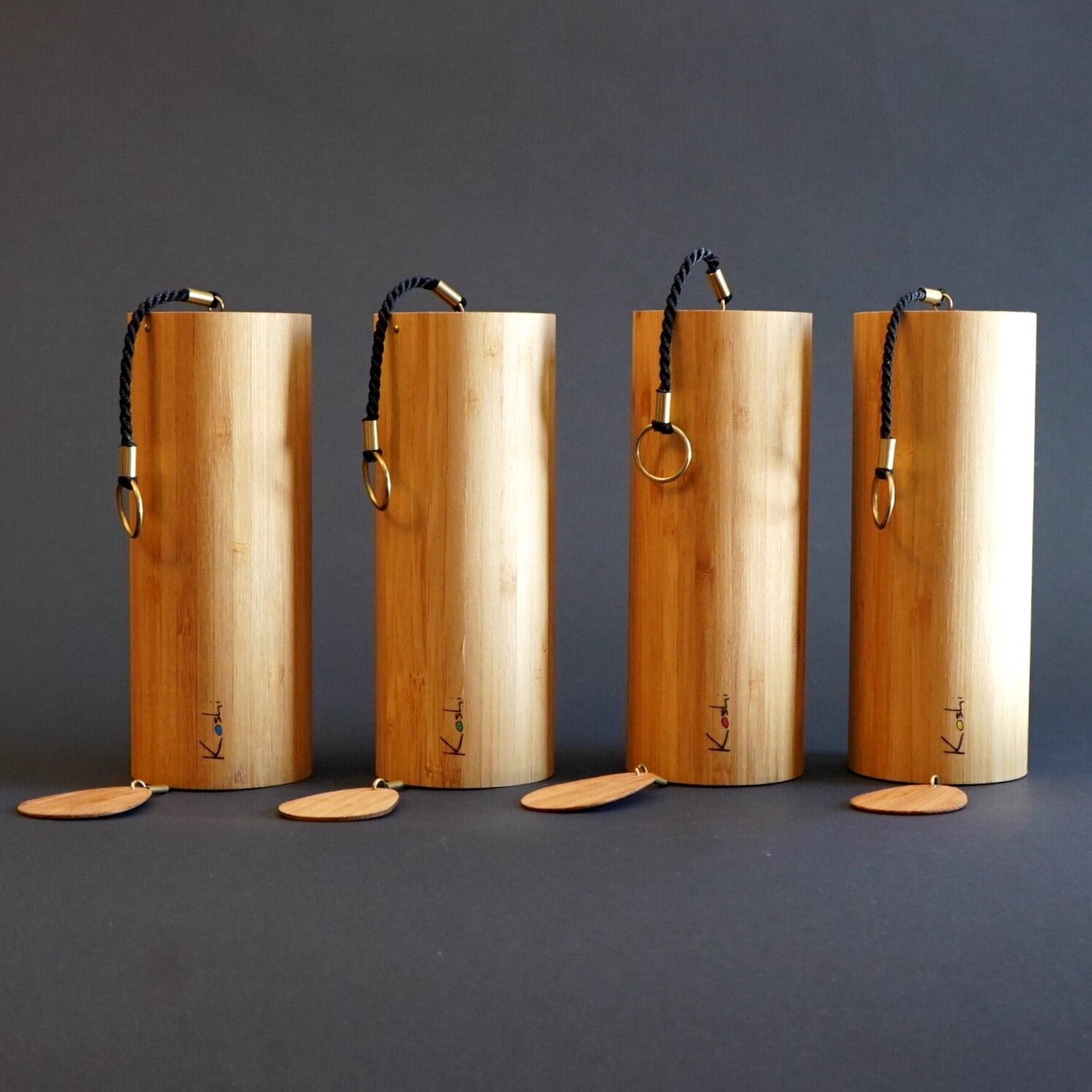 Koshi set 4 carillons aqua, aria, terra, ignis Instrument musique - Escale  Sensorielle