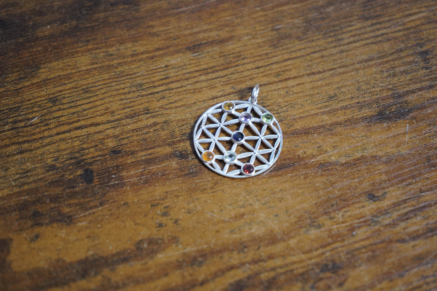 Sterling Silver Flower of Life Pendant 1.5"