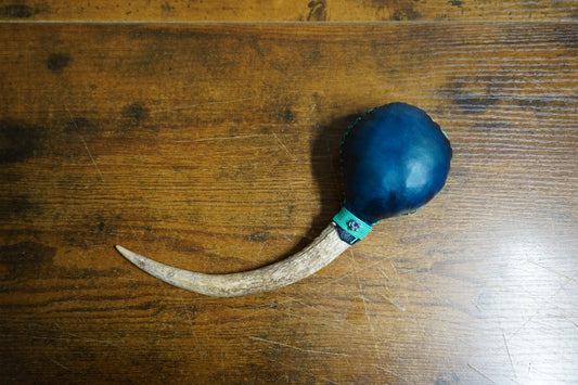 "Midnight on the Sea" Deer Antler Rattle 10.5"