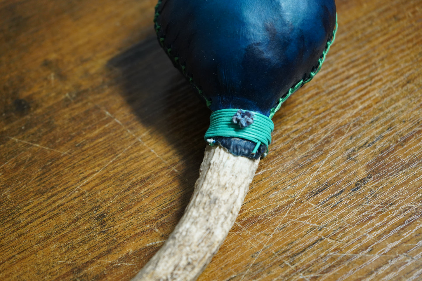 "Midnight on the Sea" Deer Antler Rattle 10.5"