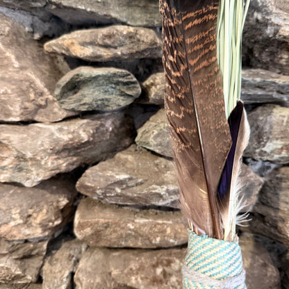 Bear Grass Chakapa 19" Turquoise & Grey with Grey Cord