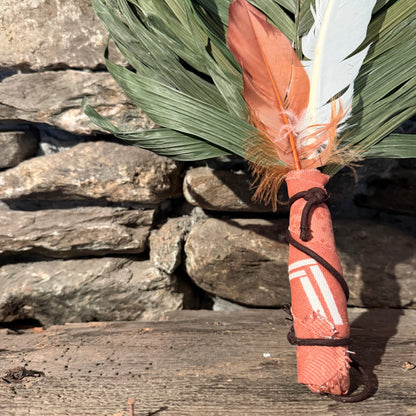 Commodire Palm Chakapa 25" Orange & White with Brown Cord