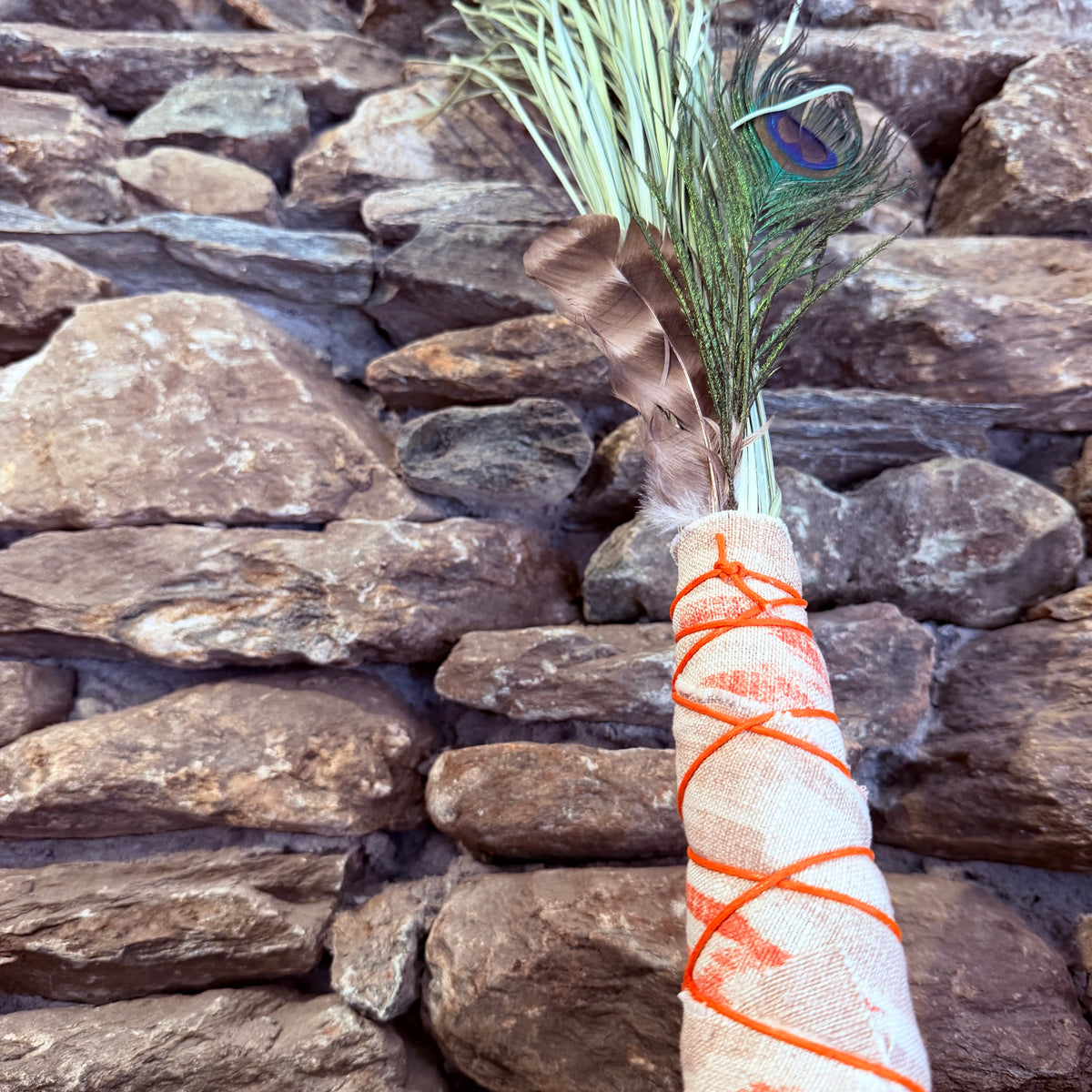 Bear Grass Chakapa 19" Orange & Tan with Orange Cord